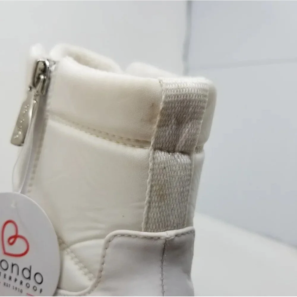 Blondo Daisy  Waterproof Lug Sole Boot in White Nylon